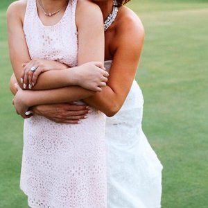 Gianni Bini pink lace dress XS